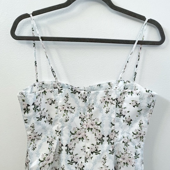 Danielle Bernstein Floral Satin Strappy mini dress - Picture 6 of 6